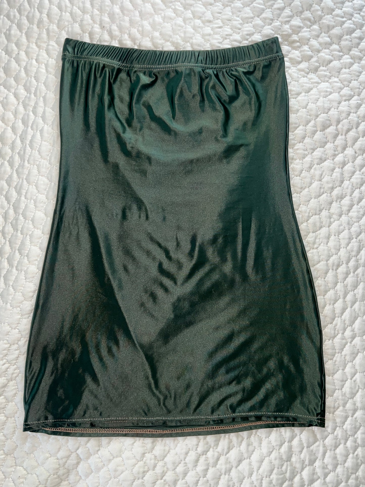 deep green slinky dress