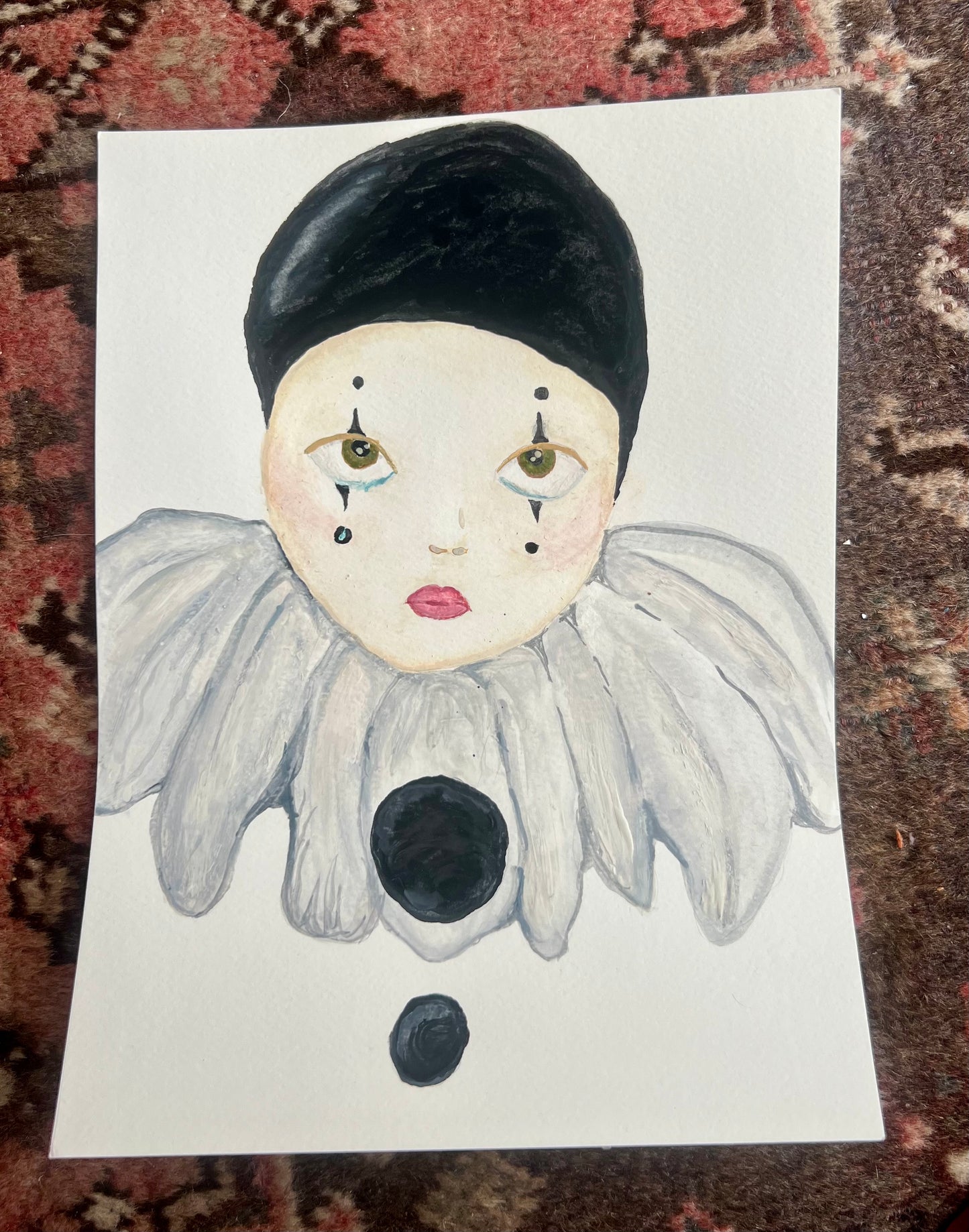 pierrot up close and personal painting