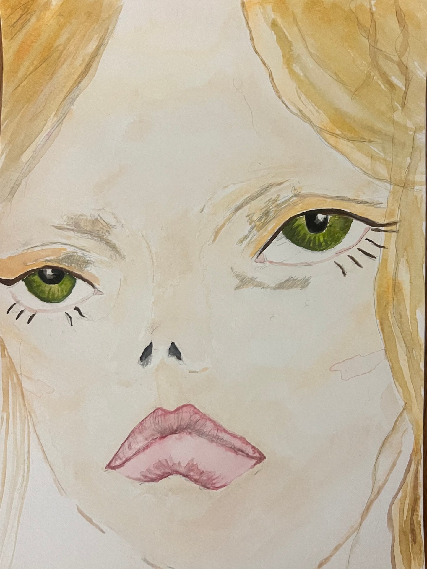 pout and stare watercolor