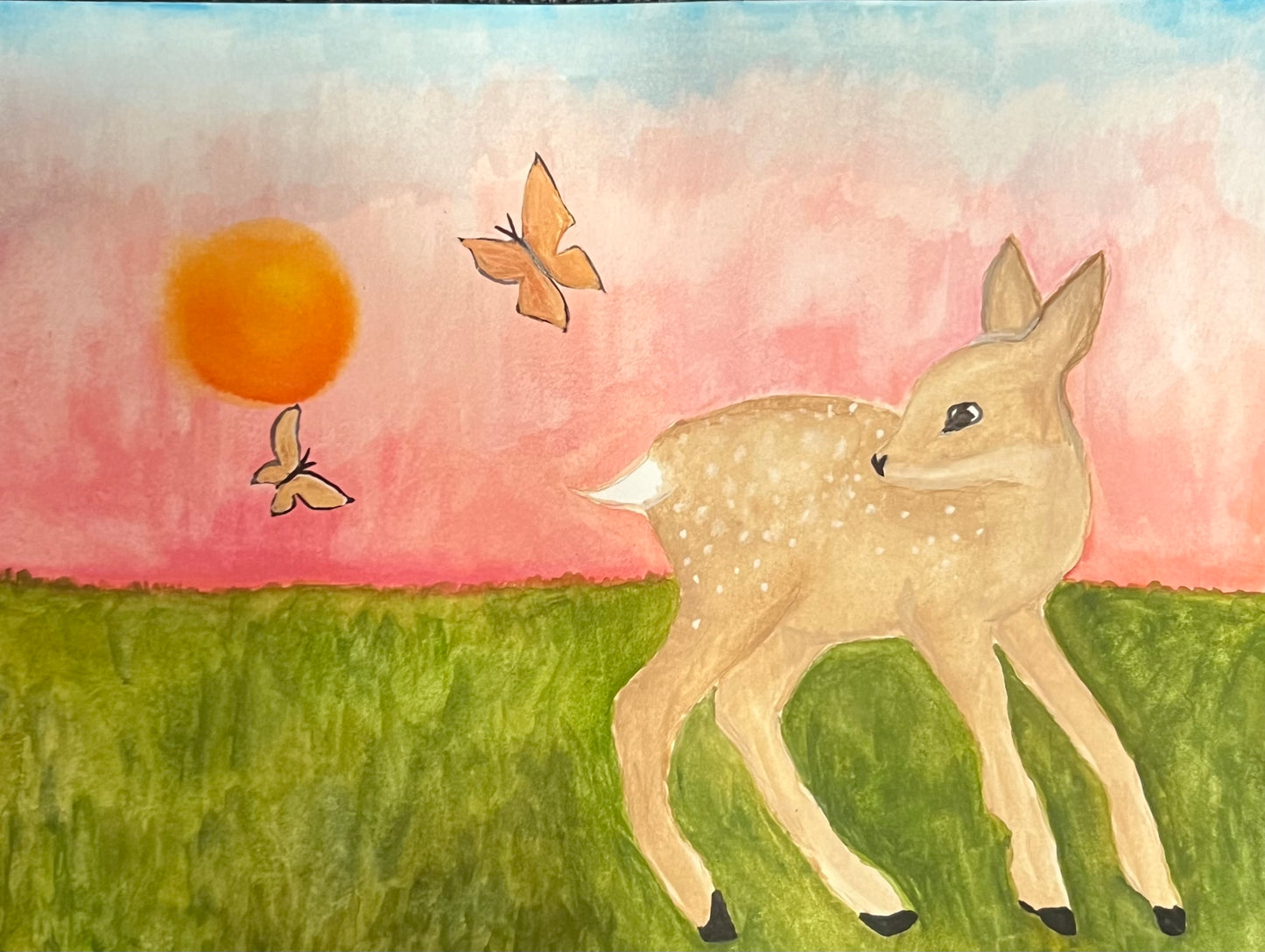 sunrise on my own watercolor