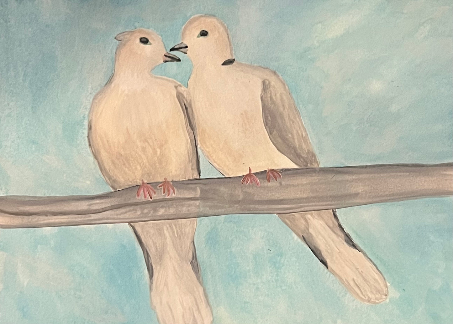 two mourning doves watercolor