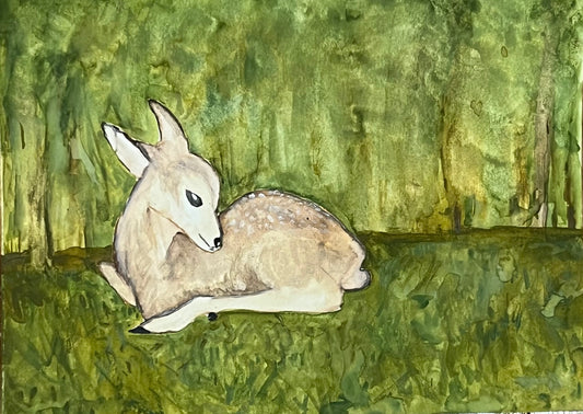 fawn over it watercolor